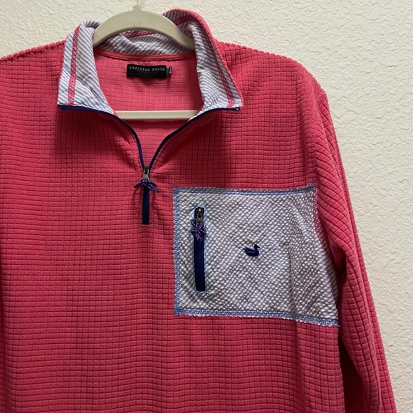 LIKE 🆕 Southern Marsh Fleece w/ Zip Up Frocket - Hot Pink & Blue - Picture 4 of 7